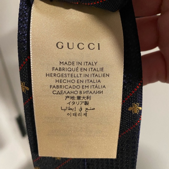 NWOT Gucci Men’s Bee Web Silk Tie - Picture 8 of 9